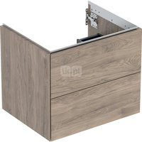 Szafka pod umywalkę Geberit ONE, z dwoma szufladami: Szerokość umywalki=60cm, Orzech włoski hickory, Melamina, struktura drewna