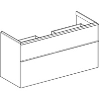 Szafka pod umywalkę Geberit iCon, z dwoma szufladami: Szerokość umywalki=120cm, Korpus i front: szary piaskowy / lakierowany, wysoki połysk, Uchwyt: szary piaskowy / malowany proszkowo, matowy