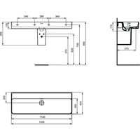 STRADA II UMYWALKA 120 CM B/O