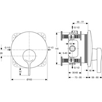 MELANGE BATERIA NATRYSKOWA PODTYNKOWA