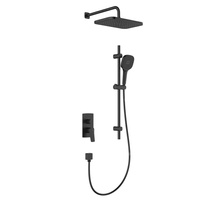 Zestaw natryskowy Malaga, podtynkowy z drążkiem przesuwnym, black