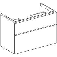Szafka pod umywalkę GEBERIT iCon, 2 szuflady, kolor biały szer.88.8mm