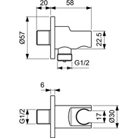 IDEALRAIN UCHWYT SŁUCH. CY 1/2'' SILV ST
