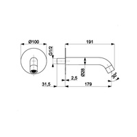 Wylot wannowy MOZA podtynkowy, chrom