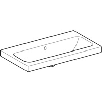 Umywalka GEBERIT iCon Light prostokątna, biała, 750mm, bez otworu na baterię, z odpływem przelewowym, półka od ściany