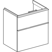 Szafka pod umywalkę Geberit iCon, z dwoma szufladami, krótka: Szerokość umywalki=60cm, Korpus i front: lava / lakierowany matowy, Uchwyt: lava / malowany proszkowo, matowy
