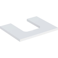 Blat pod umywalkę Geberit ONE z wycięciem, do umywalki nablatowej w kształcie misy: B=59.8cm, Biały, Lakierowany matowy, Przekrój=Na środku