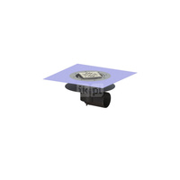 Wpust KESSEL Ecoguss z 1 przyłączem DN 100, odpływ poziomy (zdejmowany), kratka 120x120mm stal nierdzewna
