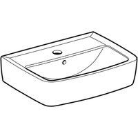 Umywalka mała Koło Rekord, kształt geometryczny: 45x34cm, Otwór na baterię=Na środku, Przelew=Widoczny, Biały