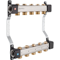 Rozdzielacz InoxFlow z zaworami odcinającymi (seria RVV) rozstaw 50 mm - 9 obwodów