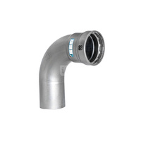 Łuk 90' SANHA Heavy Steel Press, stal (cynk/nikiel), 1 1/4'' (zw x GW)