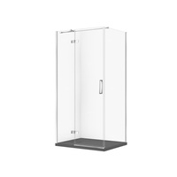 SET C605 KABINA CITY LEWA CHROM 100X80X195+TAKO SLIM SZARY MAT WIR