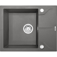 Zlew. andante antracyt metalik granit 1k z/ko 590x490x194, 3,5" + osprzęt space-saver