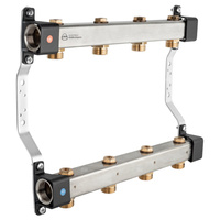 Rozdzielacz InoxFlow z zaworami odcinającymi (seria RVV) rozstaw 100 mm - 3 obwody