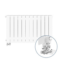 Grzejnik żeberkowy KFA Armatura ADR500/D/12 aluminium, podłączenie dolne, lewe, kątowe 570 x 966 mm, kolor biały