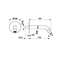 Wylot wannowy MOZA podtynkowy, czarny