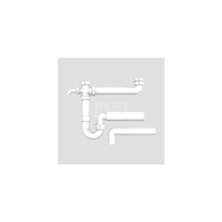 Zestaw odpływowo-przelewowy dwukomorowy z półsyfonem i przyłączem AGD