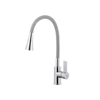 Bateria RUMBA Duo kuchenna stojąca z elastyczną wylewką, chrom-szary