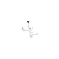 Syfon zlewozmywakowy rurowy podwójny 11/2"X50mm z podłączeniem pralki i zmywarki, przelew
