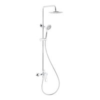 Zestaw natryskowy przesuwny KFA Armatura AMAZONIT chrom, wąż 1500 mm, z deszczownicą