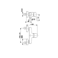 Bateria natryskowa ścienna KFA Armatura ABASHA, kolor chrom