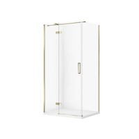 SET C561 KABINA CITY LEWA ZŁOTA 100X80X195+TAKO SLIM BIAŁY WIR