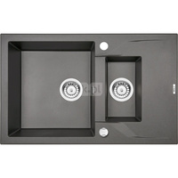 Zlew. andante antracyt metalik granit 1,5k z/o 780x490x194, 3,5" + osprzęt space-saver