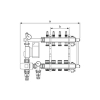 Rozdzielacz do ogrzewania podłogowego TECE floor 3-obieg. mosiądz 1'' x eurocono 3/4'' + przepływomierz + pompa