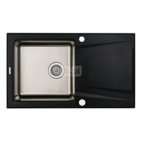 Zlew. prime grafit metalik granito-stal 860x500x220 3,5" + osprzęt space-saver