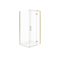 SET C544 KABINA CITY PRAWA ZŁOTA 80X80X195+TAKO SLIM BIAŁY WIR