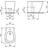 CONNECT BIDET STOJĄCY Z OTWOREM NA BATER