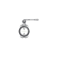 Przepustnica międzykołnierzowa z dźwignią, PN16, DN150, uszczelnienie EPDM