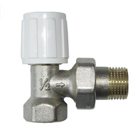 Zawór grzejnikowy kątowy zasilający do rur stalowych ze śrubunkiem