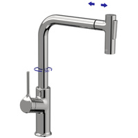 Bateria zlewozmywakowa z 2-funkcyjną wyciąganą wylewką Farsala chrom