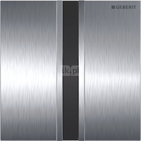 Elektroniczny zawór spłukujący Geberit do pisuaru, zasilanie bateryjne, Typ 50, chrom szczotk., prostokątny