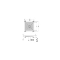 Odpływ rynnowy Ferrofix Express, 500x500x65mm, sys.125