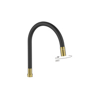 Dwufunkcyjna elastyczna wylewka do baterii, czarny / złoto szczotkowane