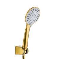 MOZA natrysk punktowy, uchwyt przegubowy ścienny + wąż pvc 1500 mm złoty szczotkowany pvd