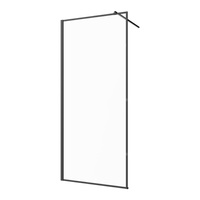 Kabina walk-in szkło w ramie czarnej profil czarny
