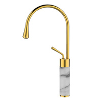 Wysoka bateria umywalkowa GABRO biały/złoty