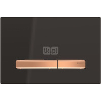 Przycisk uruchamiający Geberit Sigma50, przedni, czarny, przyciski: czerwone złoto, prostokątny