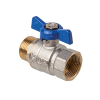 Zawór kulowy typ ciężki Invena PROV z pokrętłem motylkowym, GW/GZ