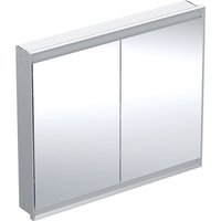 Szafka z lustrem Geberit ONE z ComfortLight i dwojgiem drzwi, montaż podtynkowy, wysokość 90 cm: B=105cm, Aluminium anodyzowane