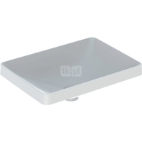 Umywalka GEBERIT Variform prostokątna, biała / KeraTect, 550mm, bez otworu na baterię, wpuszczana w blat, bez odpływu przelewowego, bez półki