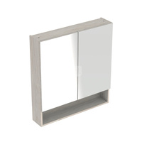 Geberit Selnova Square Szafka z lustrem, B78.8cm, H85cm, T17.5cm, z dwojgiem drzwi, orzech włoski hickory jasny