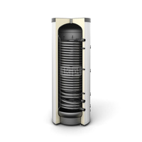 Zbiornik buforowy stojący GALMET SG(B) pojemność 500 l z wężownicą, izolacja: pianka poliuretanowa, kolor: skay biały