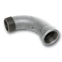 Łuk 90' SANHA 1#, żeliwo (cynk/nikiel) (ocynk), 4'' (GW x GZ)