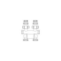 Multiflex F, ZB-podwójne przyłącze z odcięciem, kątowo-proste, 1/2GZx3/4GZ