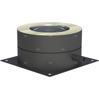 Płyta fundamentowa fi 130mm z odpływem skroplin w bok lakierowana na czarno w bok lakierowana na czarno