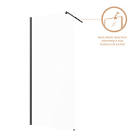 Kabina walk-in szkło transparentne profil czarny